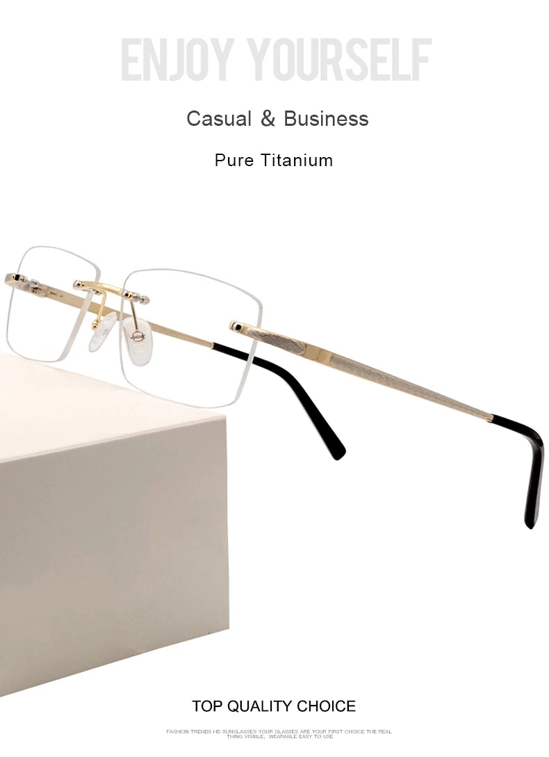 Krasivyy Unisex Rimless Square Titanium Eyeglasses Kr8604 - Size Chart