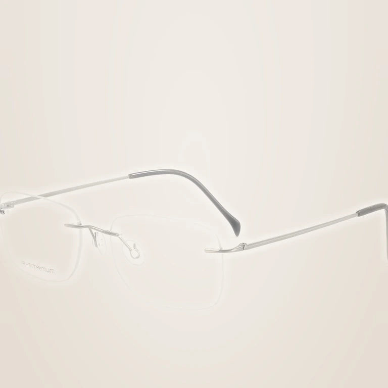 Krasivyy Unisex Rimless Square Titanium Prescription Eyeglasses KR16021 - Bright Gun