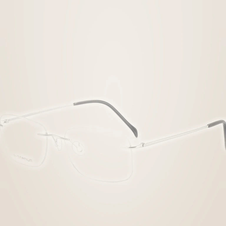 Krasivyy Unisex Rimless Square Titanium Prescription Eyeglasses KR16021 - Bright Silver