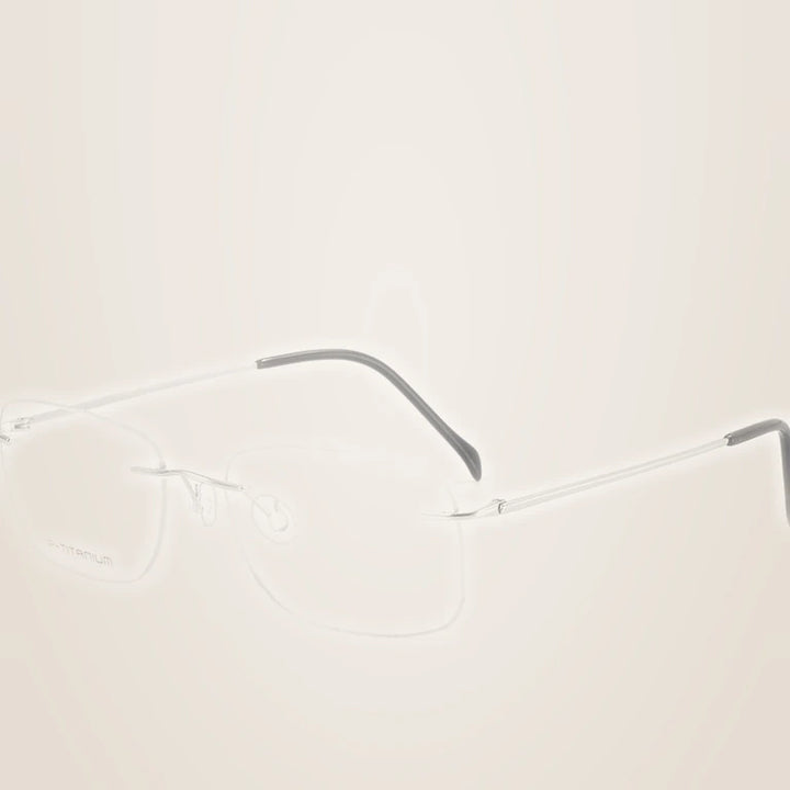 Krasivyy Unisex Rimless Square Titanium Prescription Eyeglasses KR16021 - Bright Silver