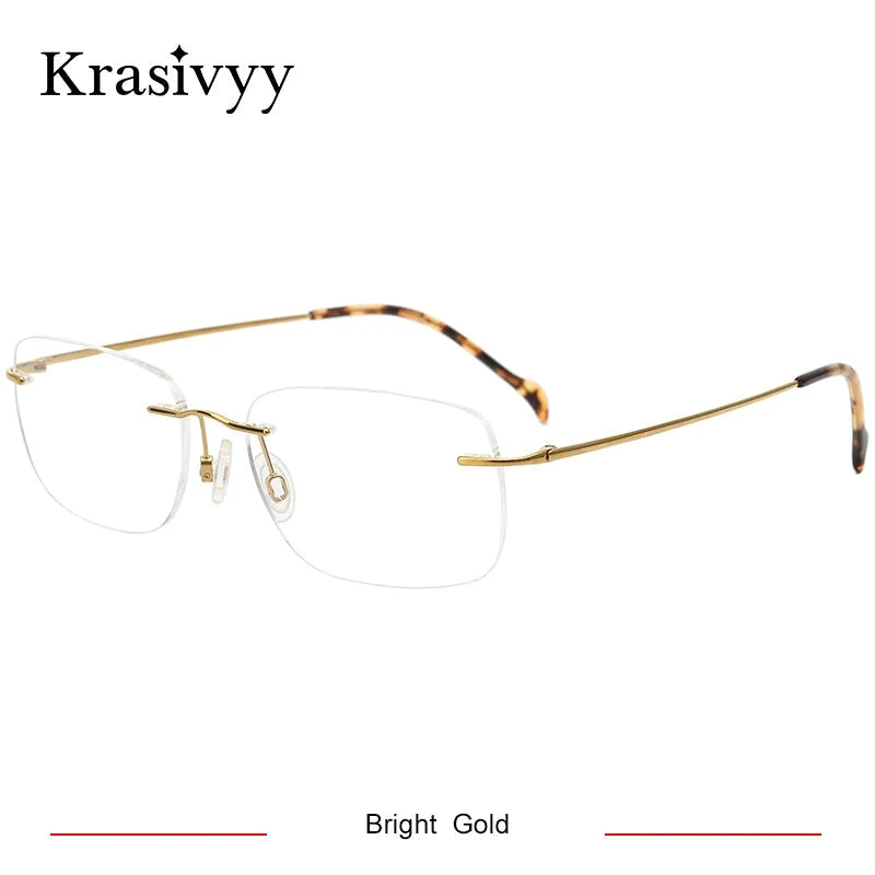 Krasivyy Unisex Rimless Square Titanium Prescription Eyeglasses KR16021 - Size Chart
