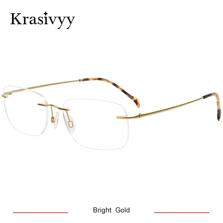 Krasivyy Unisex Rimless Square Titanium Prescription Eyeglasses KR16021 - Size Chart