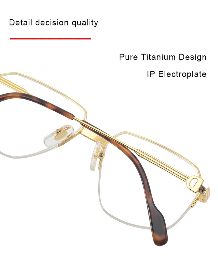 Krasivyy Unisex Semi Rim Oval Polygon Titanium Eyeglasses 420285 - Size Chart