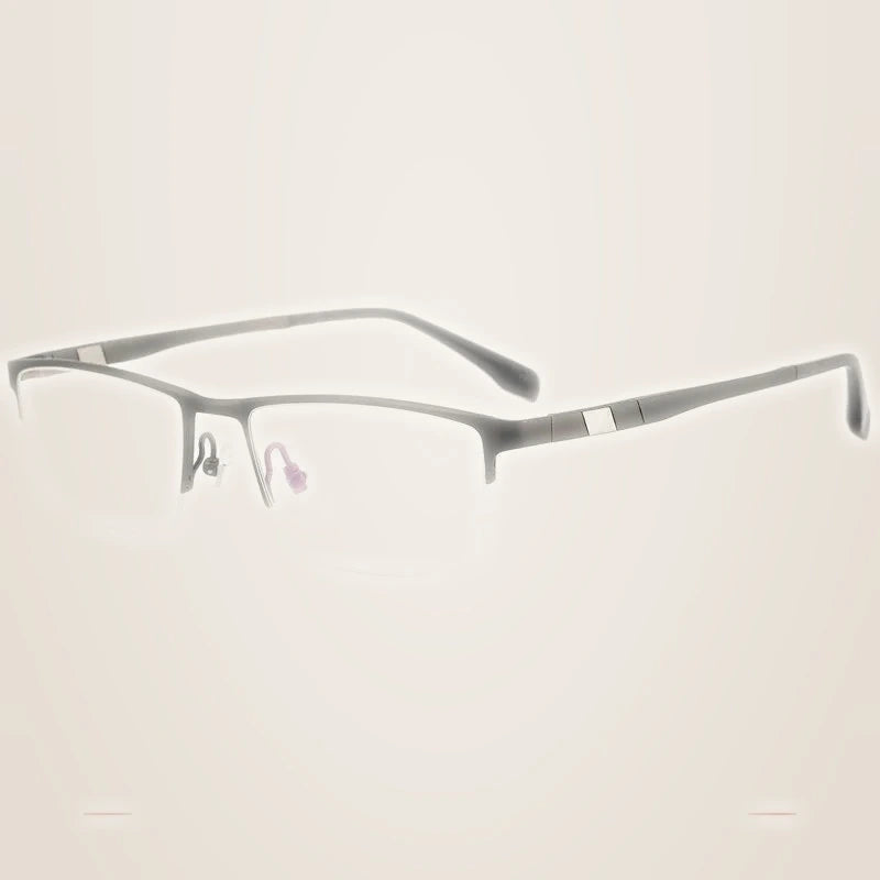 Krasivyy Unisex Semi Rim Square Titanium Eyeglasses 30279 - Brushed Gun