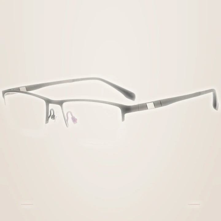 Krasivyy Unisex Semi Rim Square Titanium Eyeglasses 30279 - Brushed Gun
