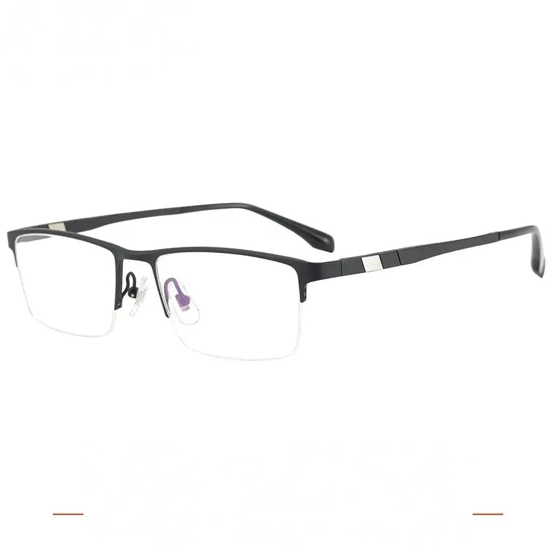 Krasivyy Unisex Semi Rim Square Titanium Eyeglasses 30279 - Matt Black
