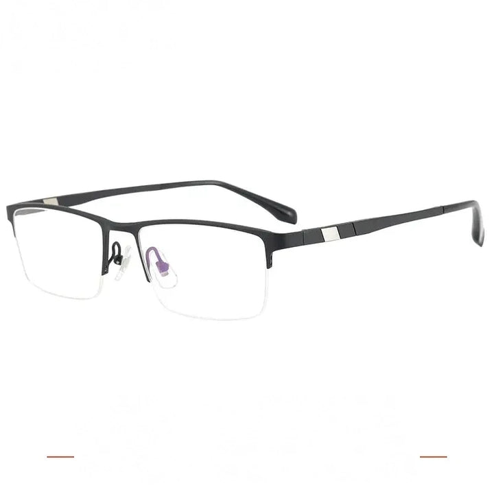 Krasivyy Unisex Semi Rim Square Titanium Eyeglasses 30279 - Matt Black