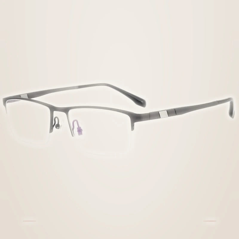 Krasivyy Unisex Semi Rim Square Titanium Eyeglasses 30279 - Matt Gun