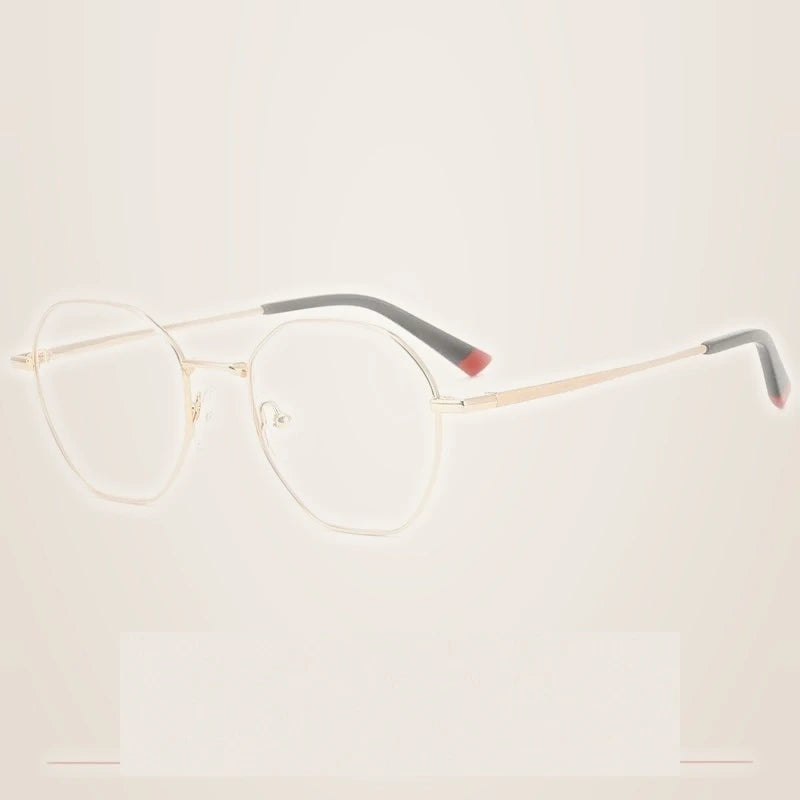 Krasivyy Women's Full Rim Flat Top Oval Titanium Eyeglasses 16425 - Bright  Gold