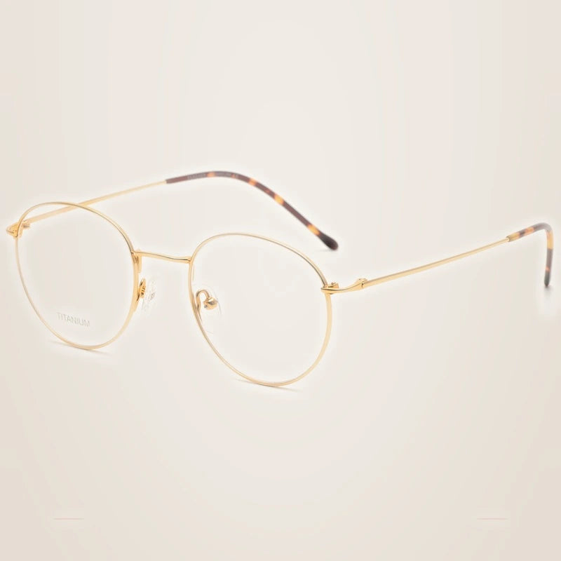 Krasivyy Women's Full Rim Oval Square Titanium Eyeglasses 916048 - Bright Gold
