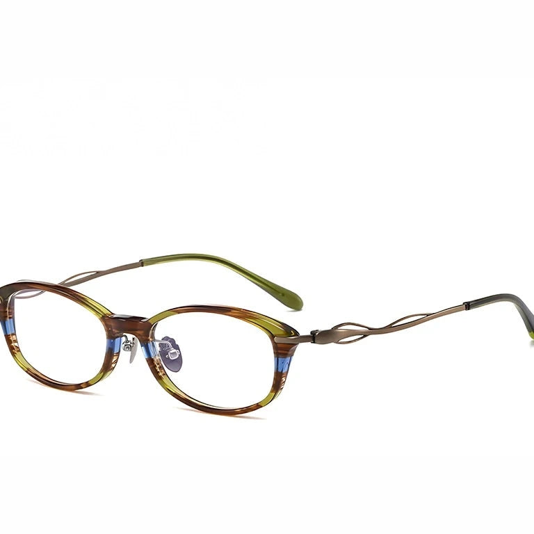 Krasivyy Women's Full Rim Oval Titanium Prescription Eyeglasses KR6900 - Copper Brown