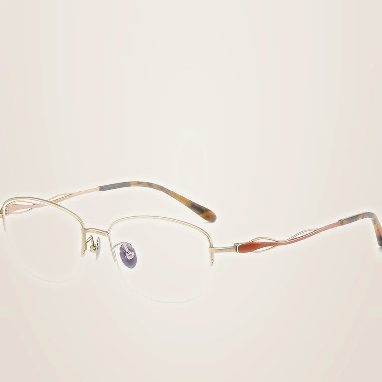 Krasivyy Women's Full Rim Oval Titanium Prescription Eyeglasses ARLT6897 - Red Gold