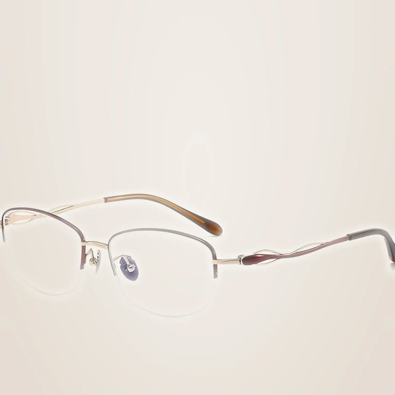 Krasivyy Women's Full Rim Oval Titanium Prescription Eyeglasses ARLT6897 - Wine Red Gold