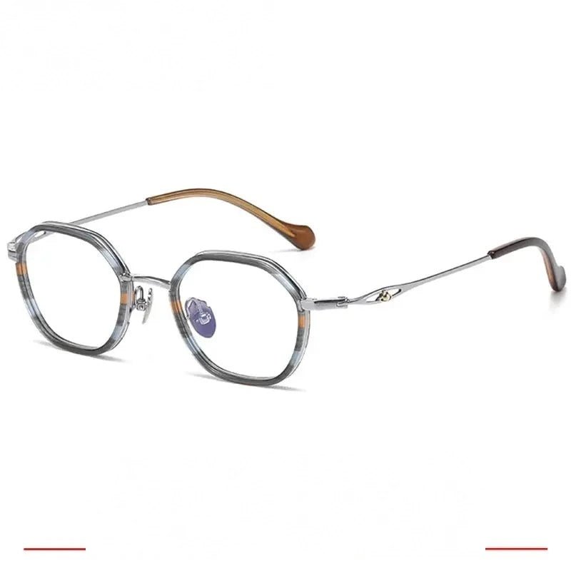 Krasivyy Women's Full Rim Polygon Titanium Acetate Eyeglasses 316893 - Silver