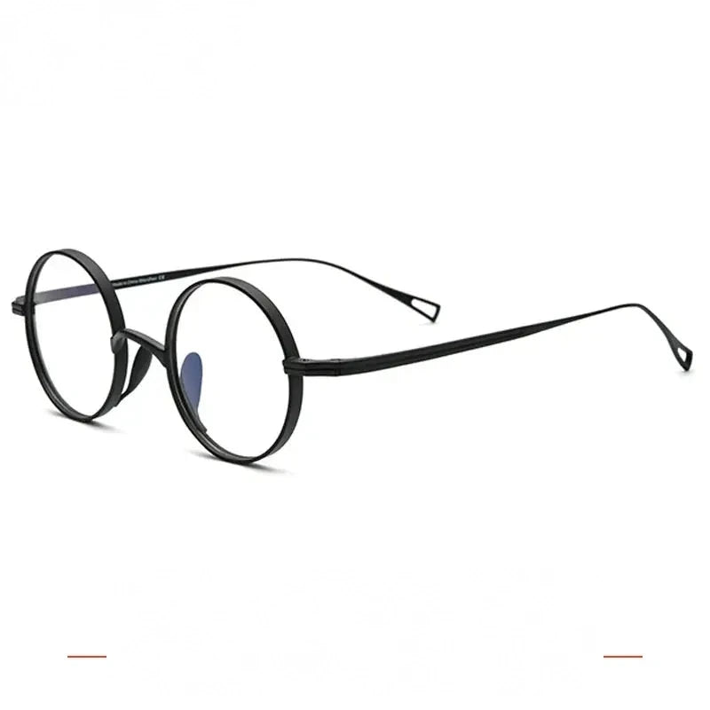 Krasivyy Women's Full Rim Small Round Titanium Eyeglasses 10518 - Black