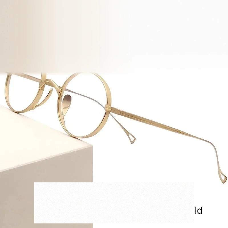 Krasivyy Women's Full Rim Small Round Titanium Eyeglasses 10518 - Gold