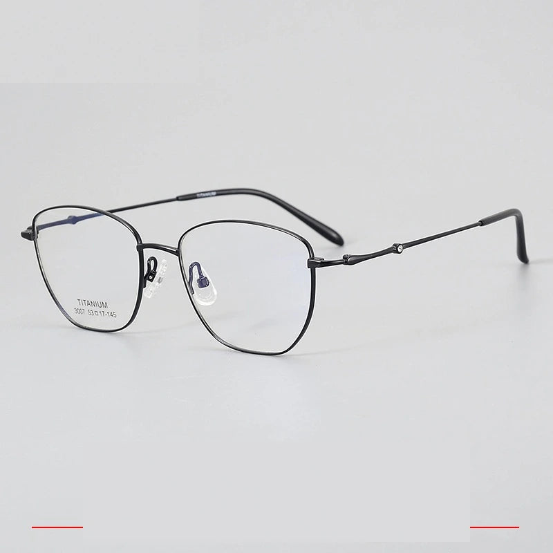 Krasivyy Women's Full Rim Square Cat Eye Titanium Eyeglasses 443007 - Black