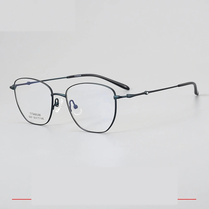 Krasivyy Women's Full Rim Square Cat Eye Titanium Eyeglasses 443007 - Matt Blue