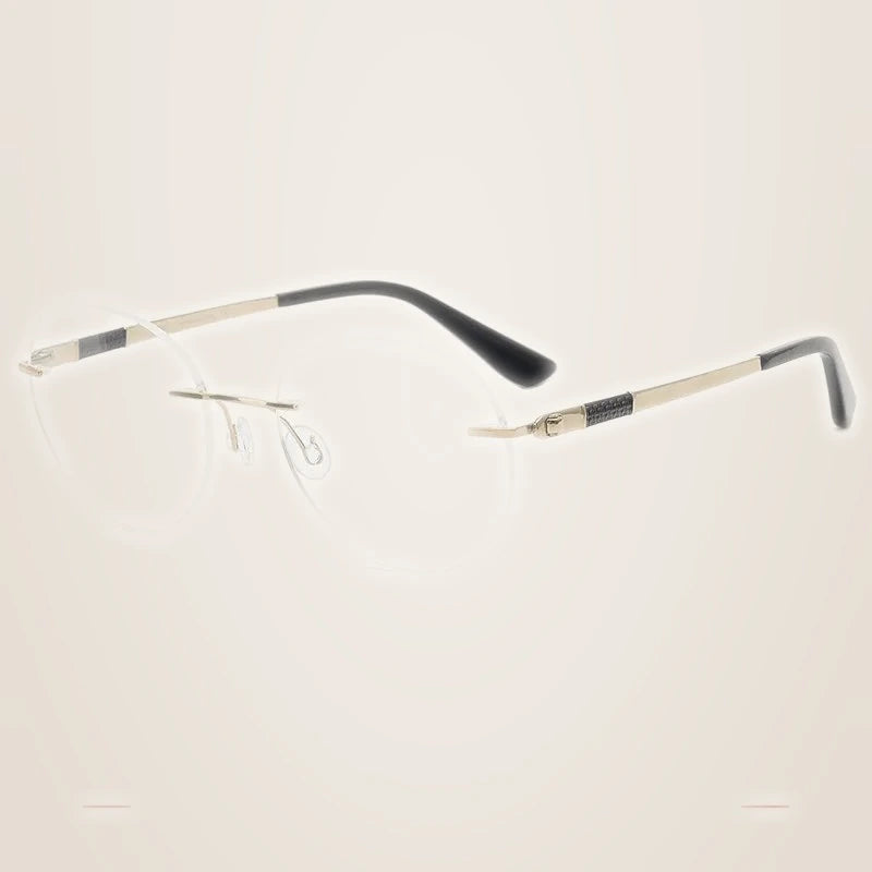 Krasivyy Women's Rimless Flat Top Round Titanium Eyeglasses 385012 - Bright Gold
