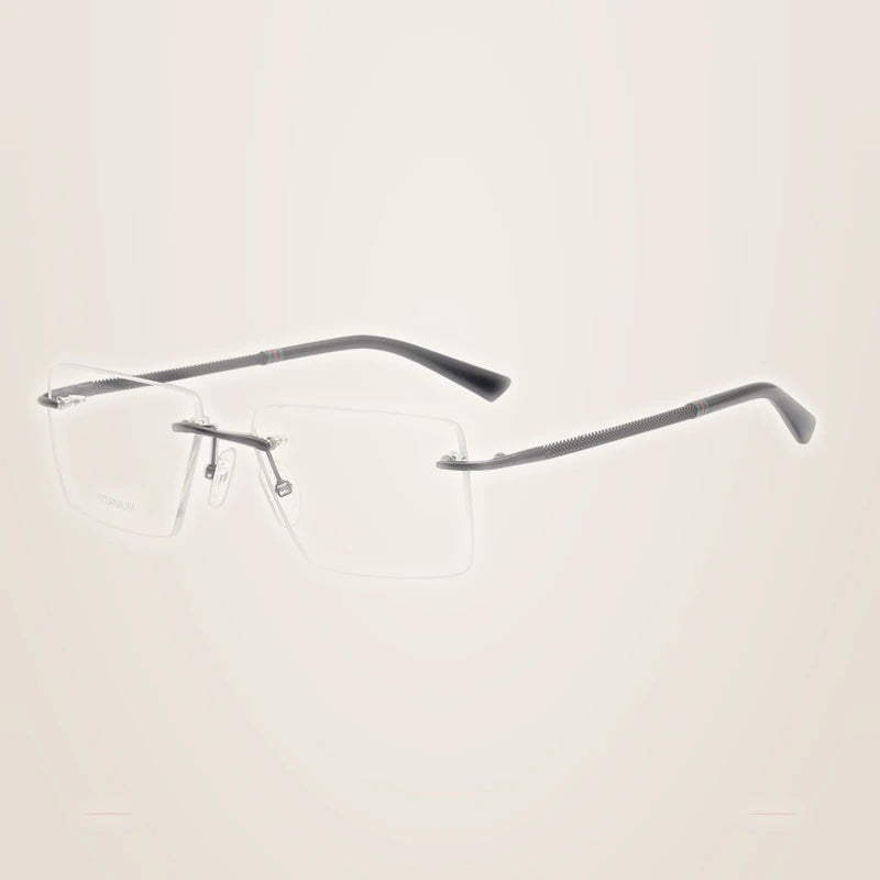 Krasivyy Women's Rimless Flat Top Square Titanium Eyeglasses 316057 - Bright Black