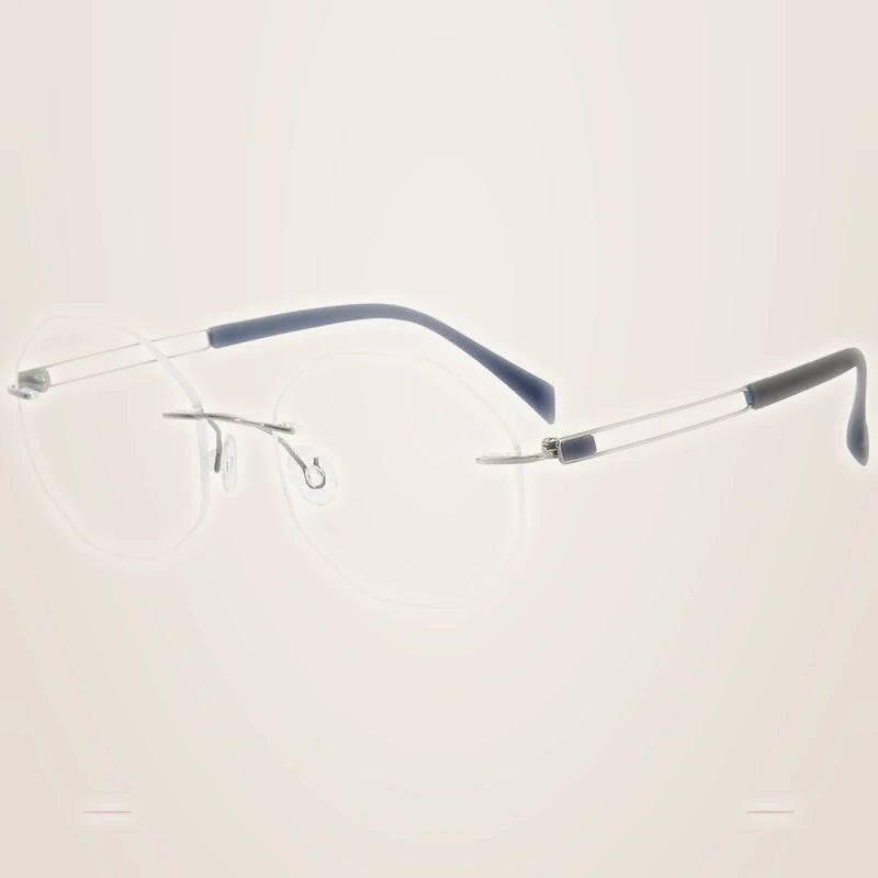 Krasivyy Women's Rimless Oval Round Titanium Eyeglasses 316079 - Bright Gun