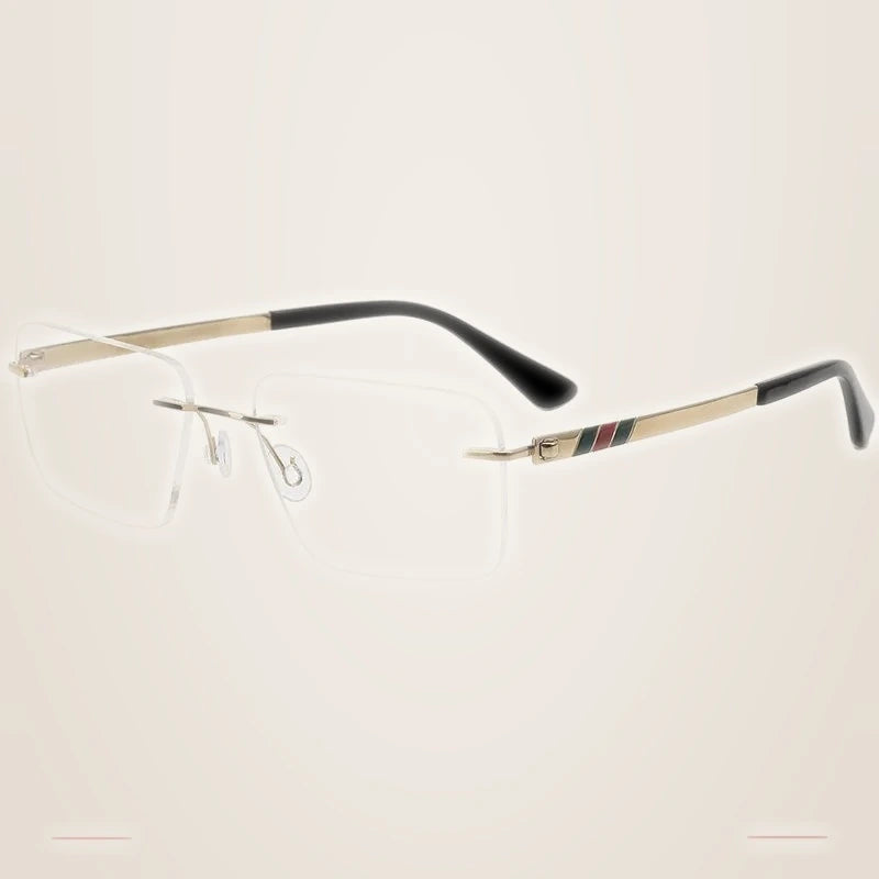 Krasivyy Women's Rimless Square Screwless Titanium Eyeglasses 75014 - Bright Gold