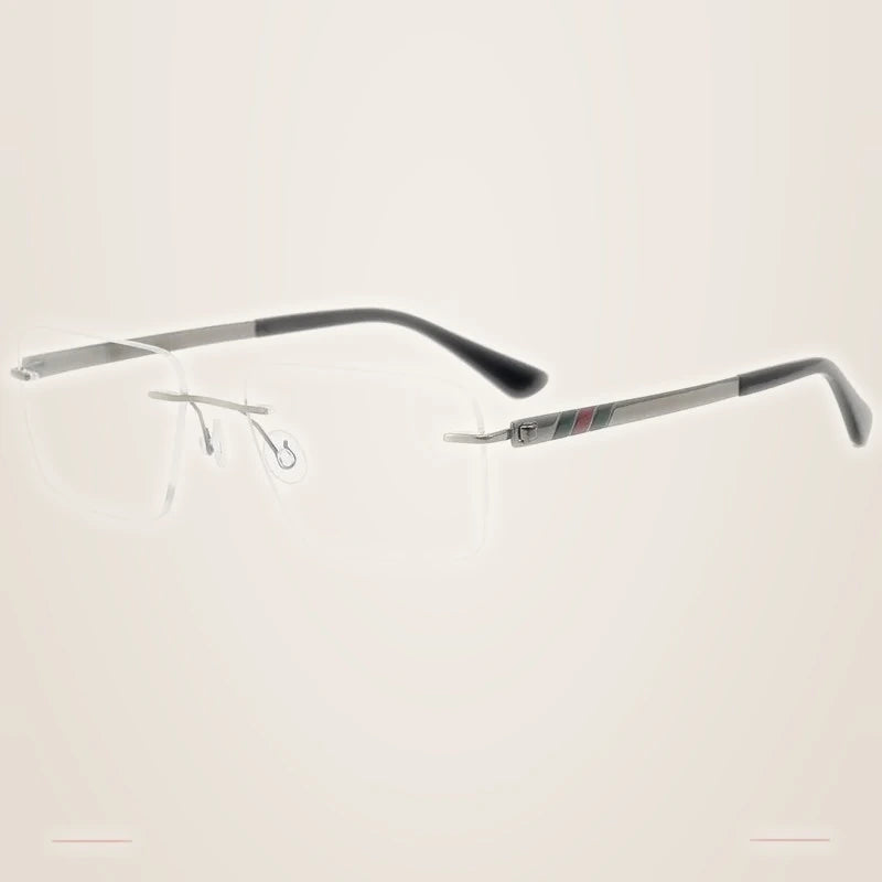 Krasivyy Women's Rimless Square Screwless Titanium Eyeglasses 75014 - Bright Gun