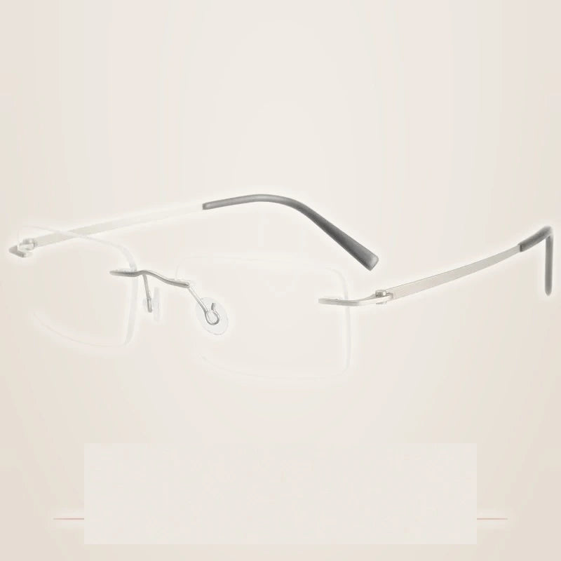 Krasivyy Women's Rimless Square Titanium Eyeglasses 45007 - Matt Silver / CN