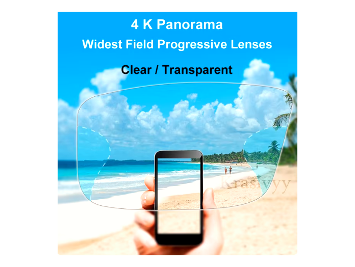 Krasivyy 4K Widest Field Progressive Lenses Lenses Krasivyy Lenses 1.56 Clear NO Anti Blue 