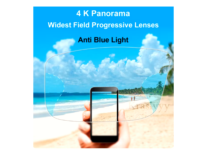 Krasivyy 4K Widest Field Progressive Lenses Lenses Krasivyy Lenses 1.56 Clear With Anti Blue 