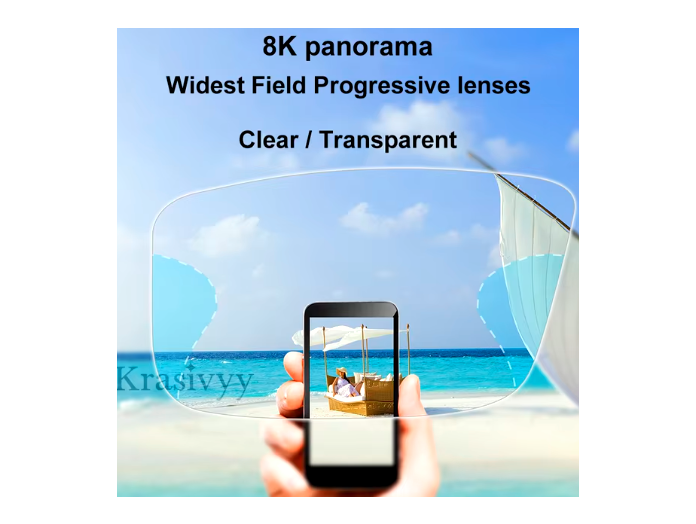 Krasivyy 8K Widest Field Progressive Lenses Lenses Krasivyy Lenses 1.56 Clear NO Anti Blue 