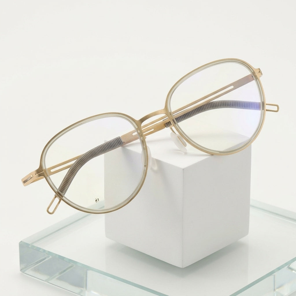 Chashma Ottica Women's Full Rim Oval Round Acetate Titanium Eyeglasses 68106 - Luxury Studio Cube Cover