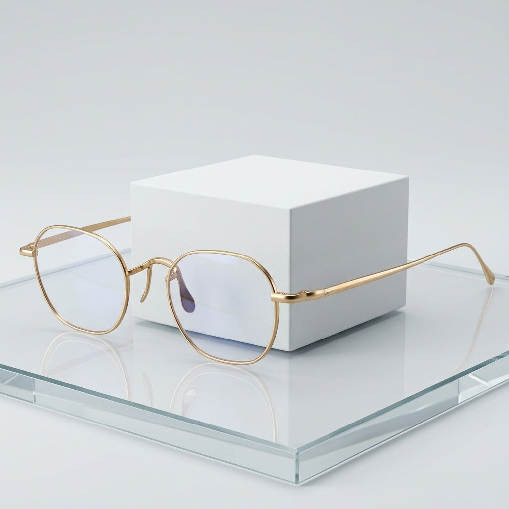 Chashma Ottica Women's Full Rim Polygon Square Titanium Eyeglasses 464544 - Luxury Studio Cube Cover