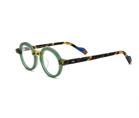 CCSpace Unisex Full Rim Irregular Round Acetate Eyeglasses 54704 Full Rim CCspace Matte green China 