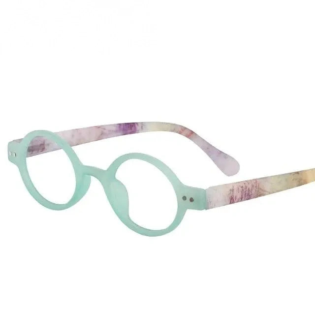 Meeshow Unisex Full Rim Round Polycarbonate Reading Glasses 1732 - +300 / Green