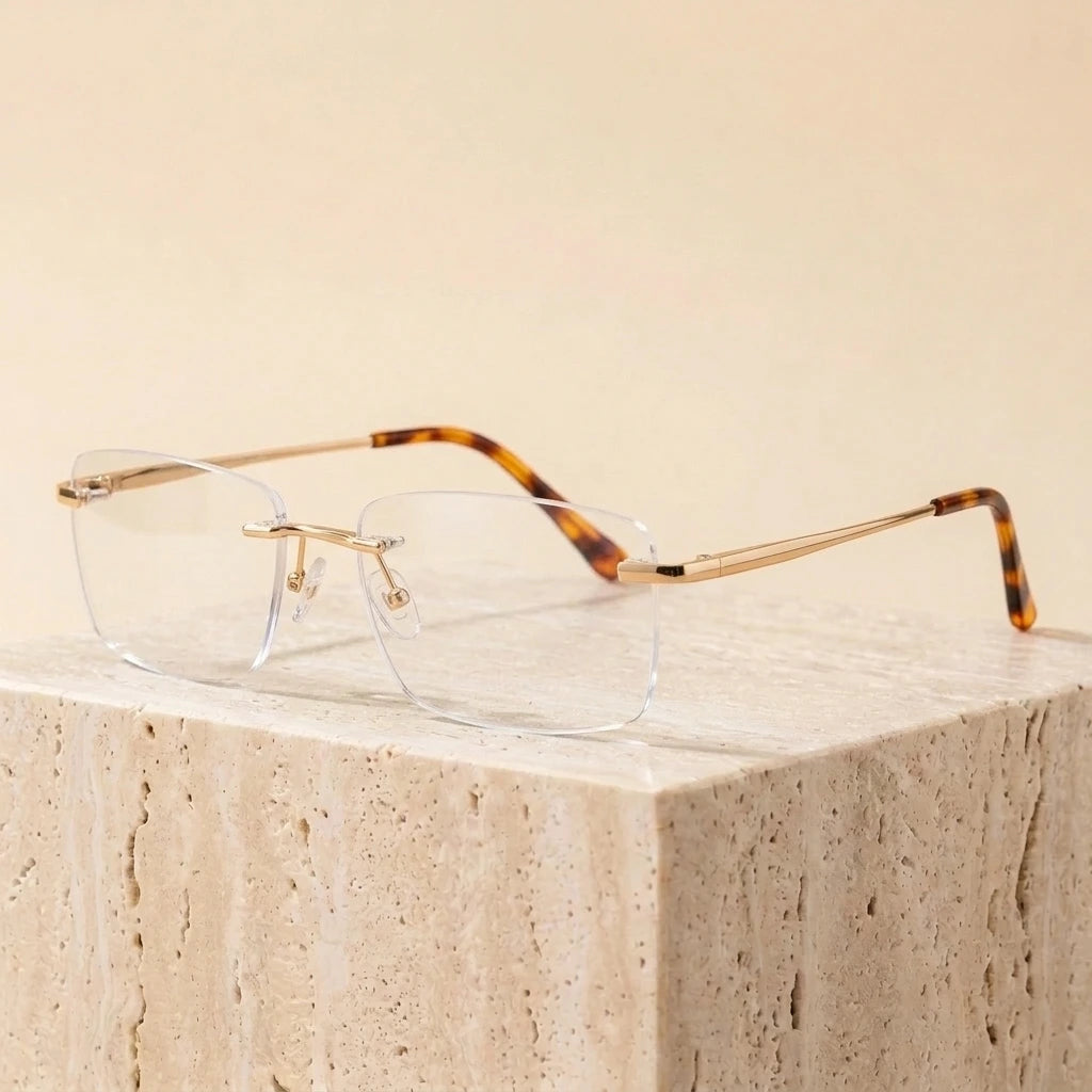 Men's Tr 90 Titanium Double Bridge Full Rim Eyeglasses H8024 - C 1