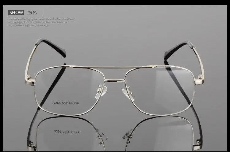 Bclear Men's Full Rim Big Square Double Bridge Alloy Eyeglasses S2256 - Gray