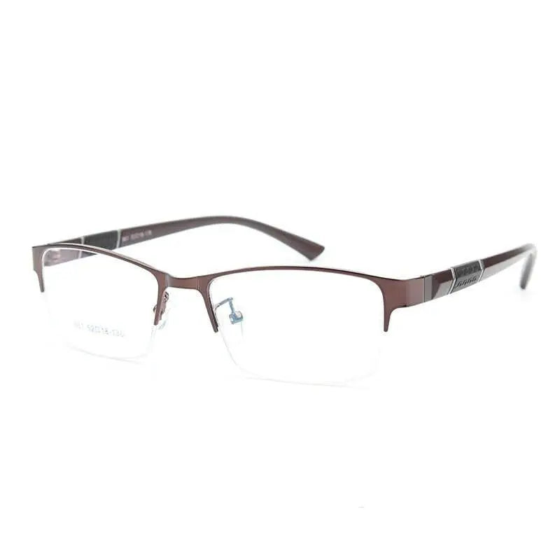 Bclear Men's Semi Rim Alloy Tr 90  Square Eyeglasses  961 - black