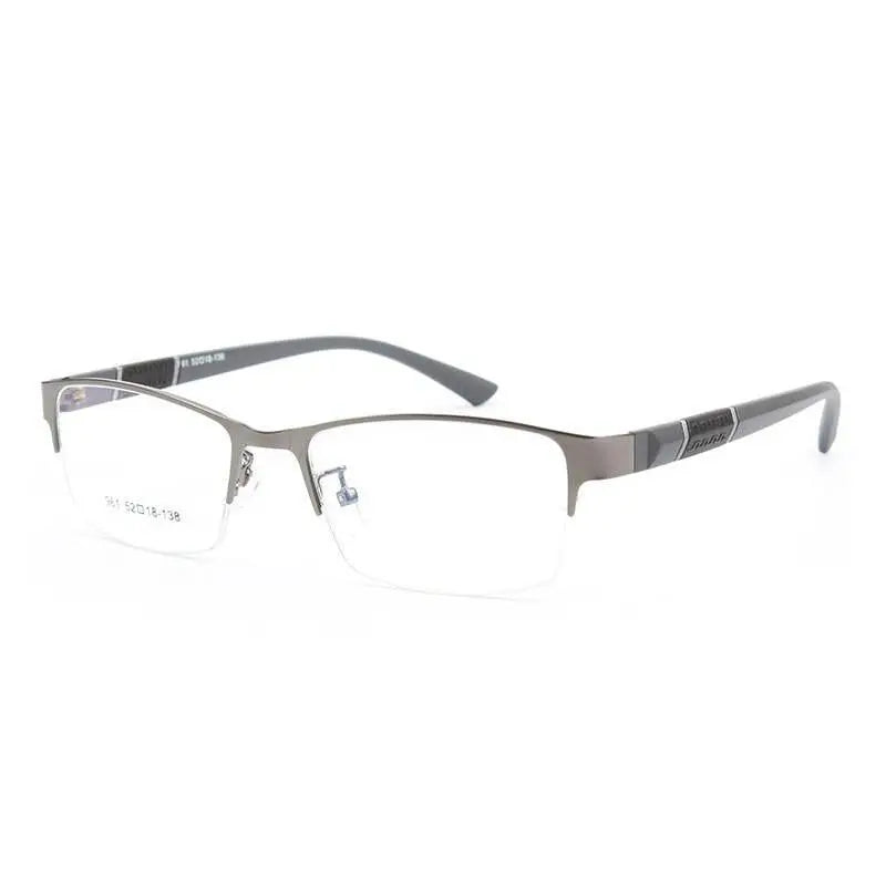 Bclear Men's Semi Rim Alloy Tr 90  Square Eyeglasses  961 - gray