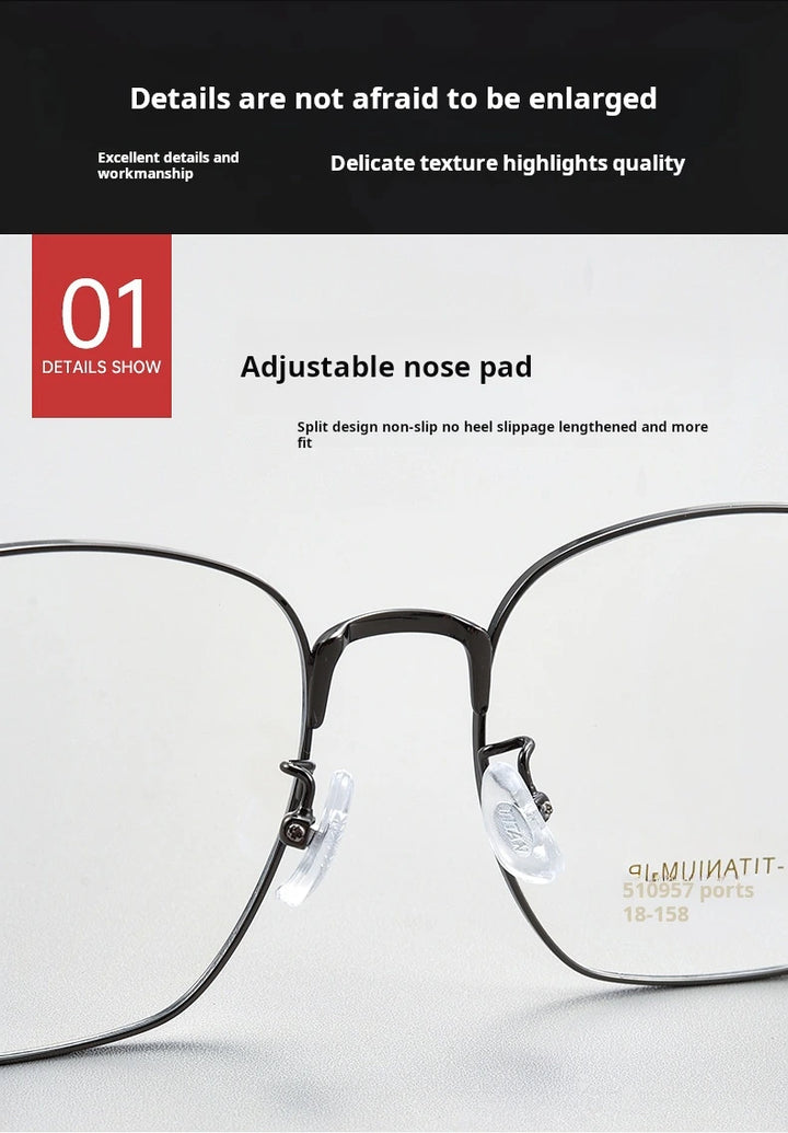 Momoja Unisex Full Rim Big Polygon Titanium Eyeglasses 75109 - Size Chart