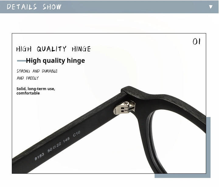 Momoja Unisex Full Rim Flat Top Square Acetate Eyeglasses 78183 - Size Chart