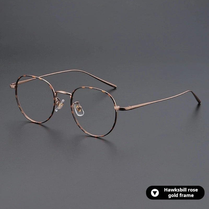 Momoja Unisex Full Rim Oval Round Titanium Eyeglasses 722066 - Tortoiseshell Bronze
