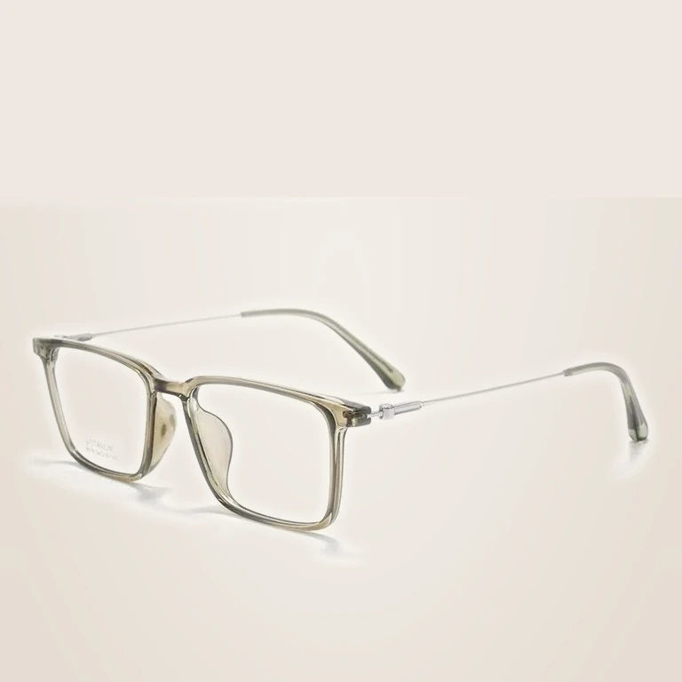 Momoja Unisex Full Rim Square Tr 90 Titanium Eyeglasses 78518 - Green Tea