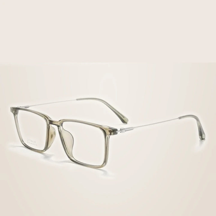 Momoja Unisex Full Rim Square Tr 90 Titanium Eyeglasses 78518 - Green Tea