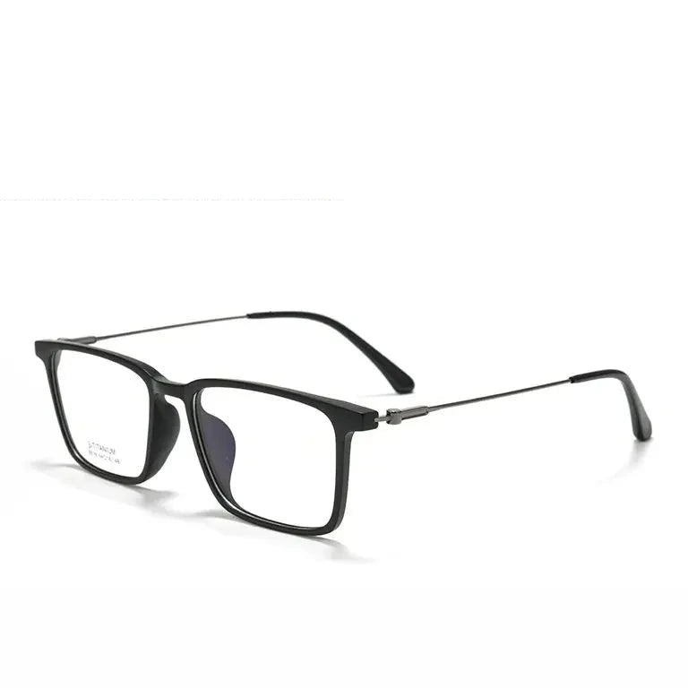Momoja Unisex Full Rim Square Tr 90 Titanium Eyeglasses 78518 - Matte Black