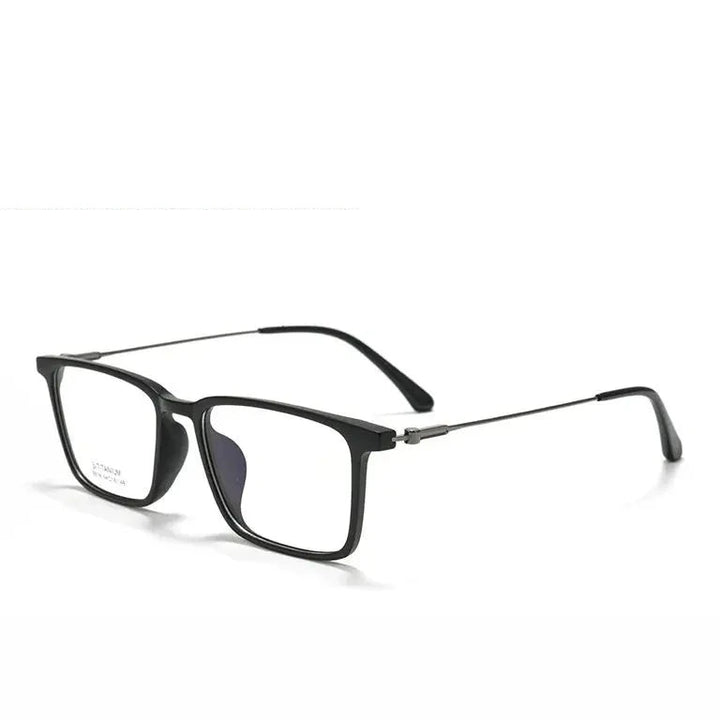 Momoja Unisex Full Rim Square Tr 90 Titanium Eyeglasses 78518 - Matte Black