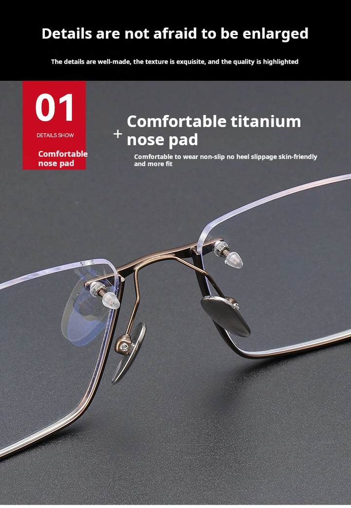 Momoja Unisex Semi Rim Big Polygon Square Titanium Eyeglasses 72416 - Size Chart