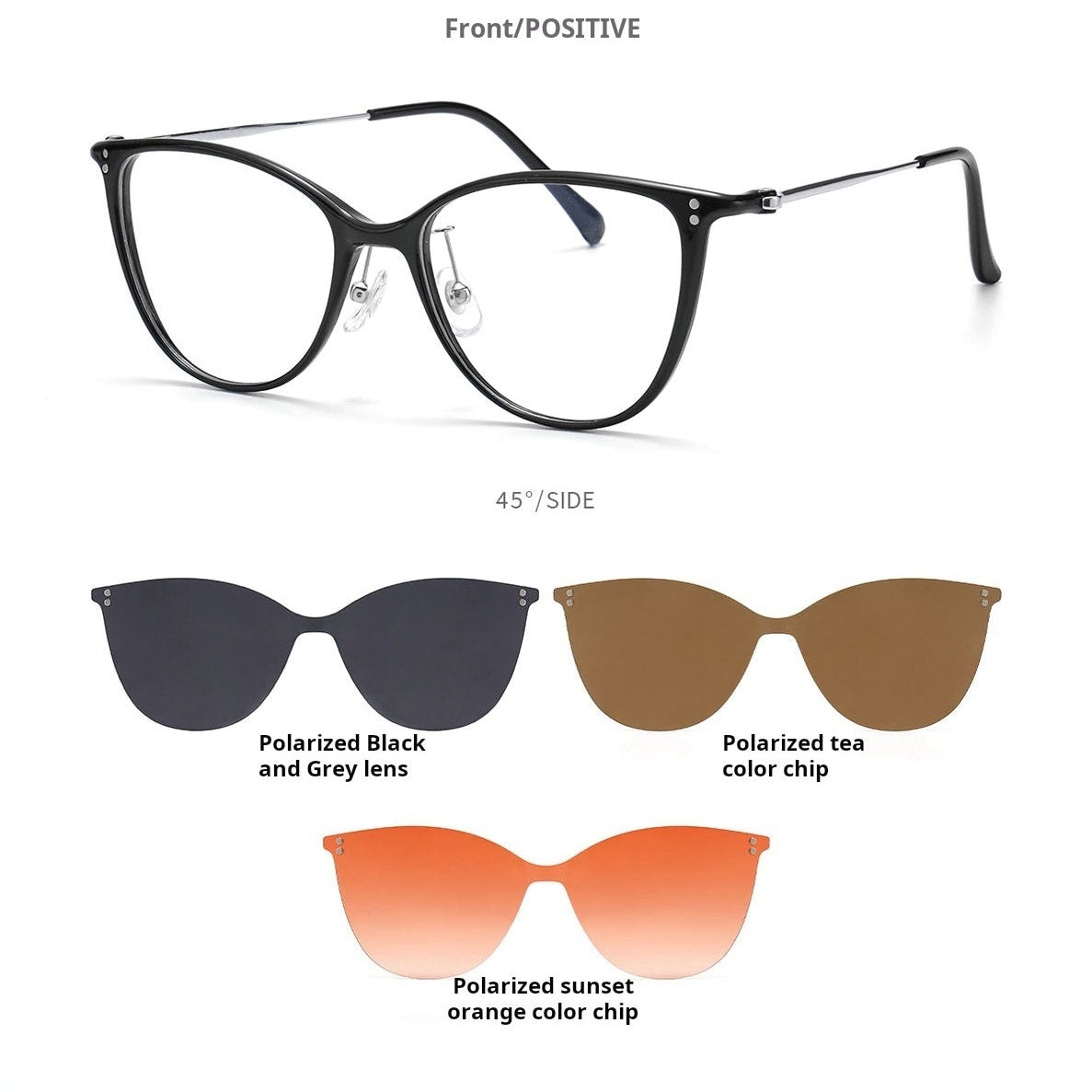 Momoja Women's Full Rim Cat Eye Tr90 Titanium Eyeglasses Clip On Sunglasses 80084 - Transparent Tea