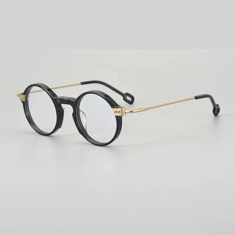 Muzz Unisex Full Rim Round Titanium Acetate Eyeglasses 13006 - C1