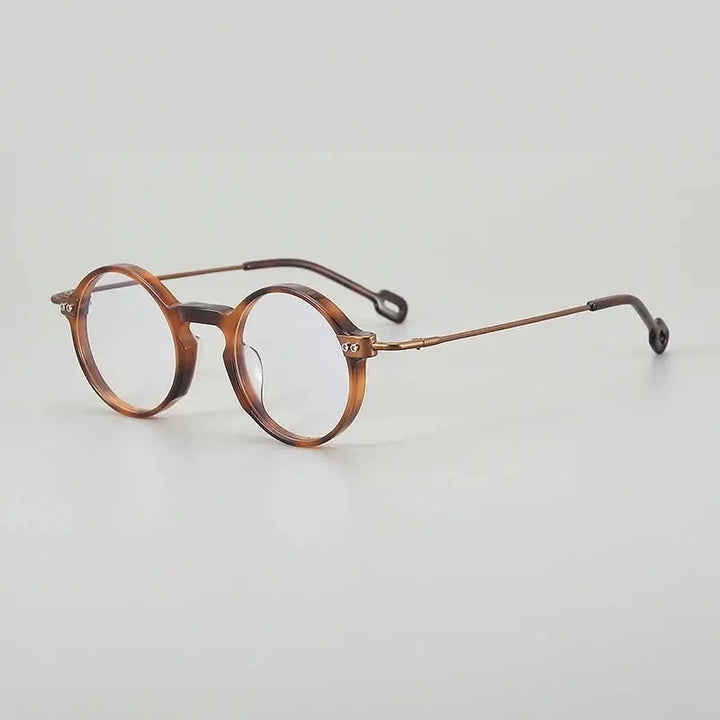 Muzz Unisex Full Rim Round Titanium Acetate Eyeglasses 13006 - C4